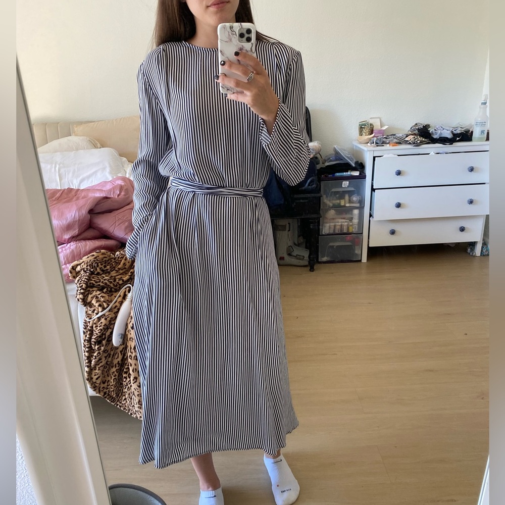 Something Navy belted dress